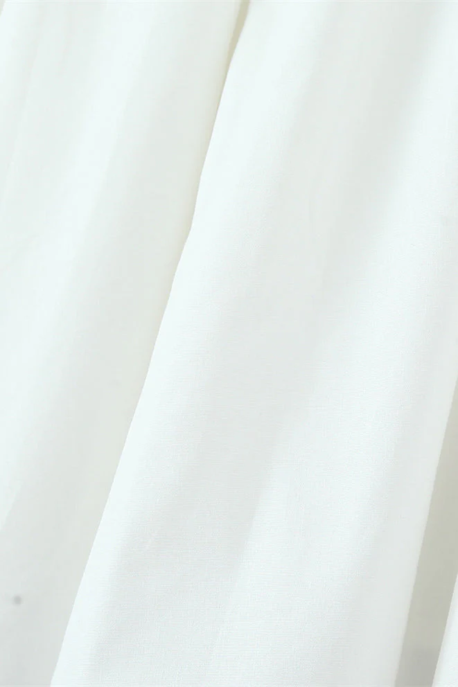 Square Neck White Lace Hem Short Dress - Image 12