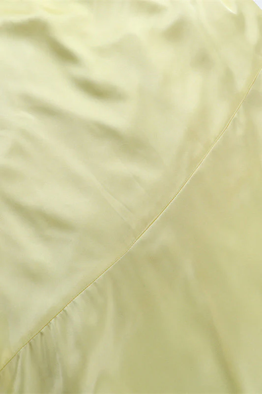 Square Neck Yellow Backless A-line Long Dress - Image 6
