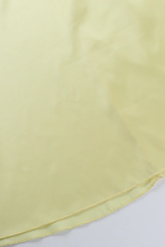 Square Neck Yellow Backless A-line Long Dress - Image 7