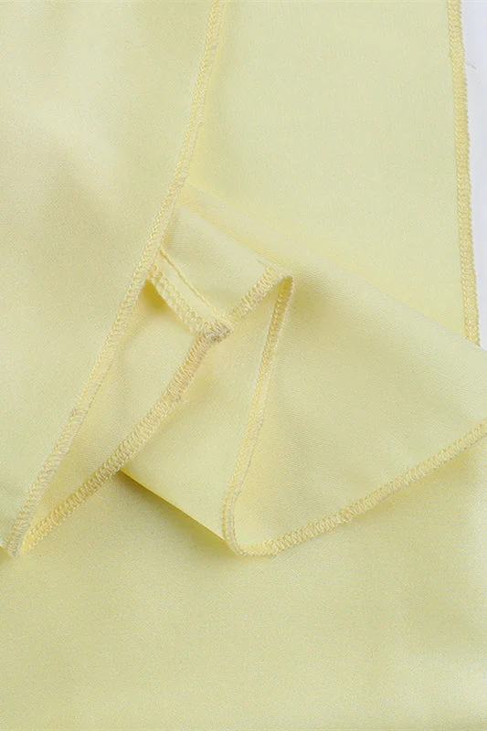 Square Neck Yellow Backless A-line Long Dress - Image 8