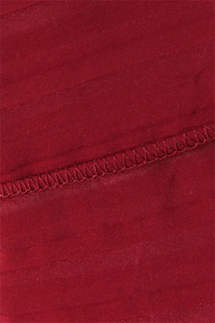 Strapless Burgundy Pleated A-line Long Dress - Image 10