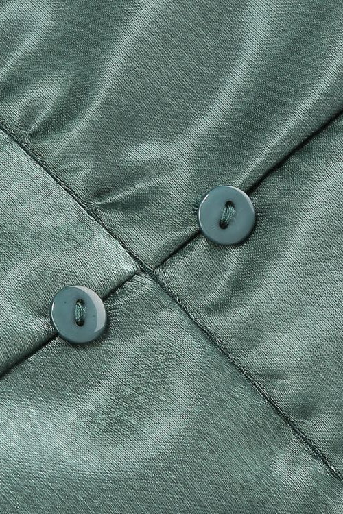 Strapless Green Back Bow Ruched Short Dress - Image 7