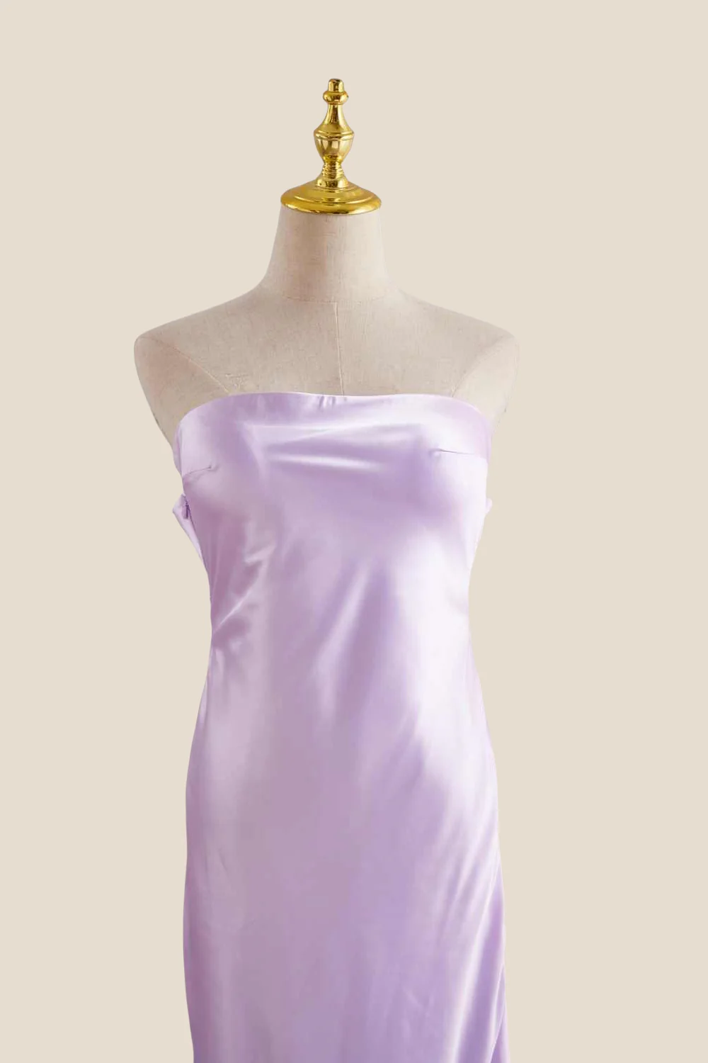 Strapless Lavender Back Tie Sheath Long Dress - Image 7