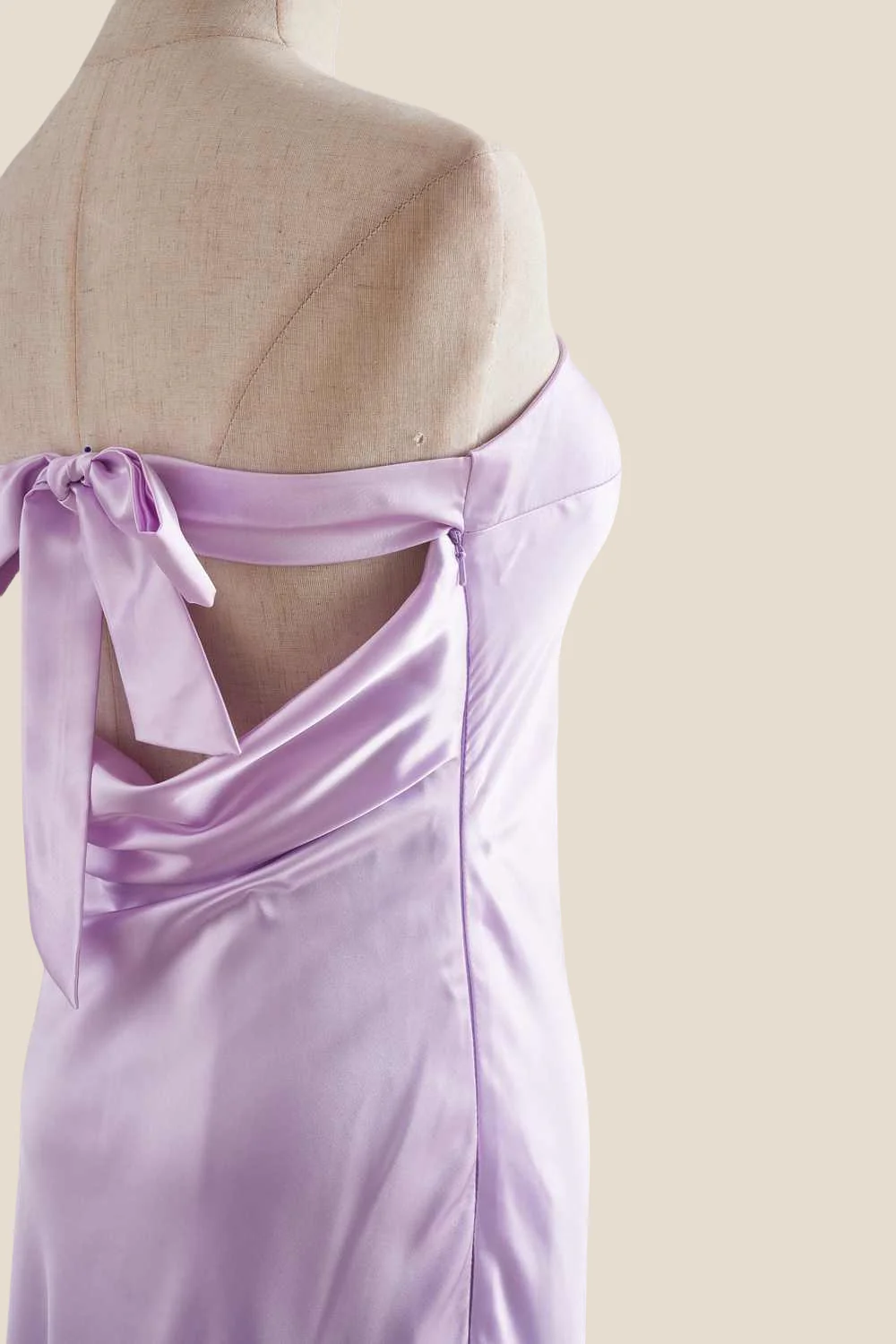 Strapless Lavender Back Tie Sheath Long Dress - Image 8