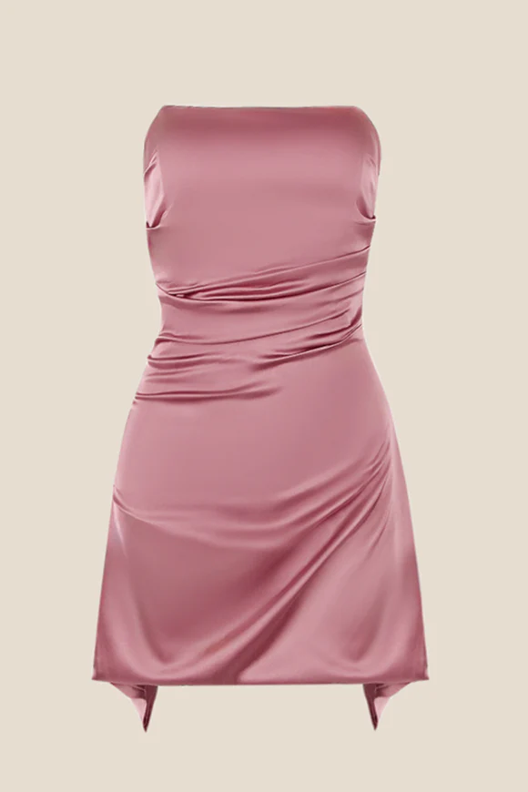Strapless Black Ruched Short Homecoming Dress - Image 8