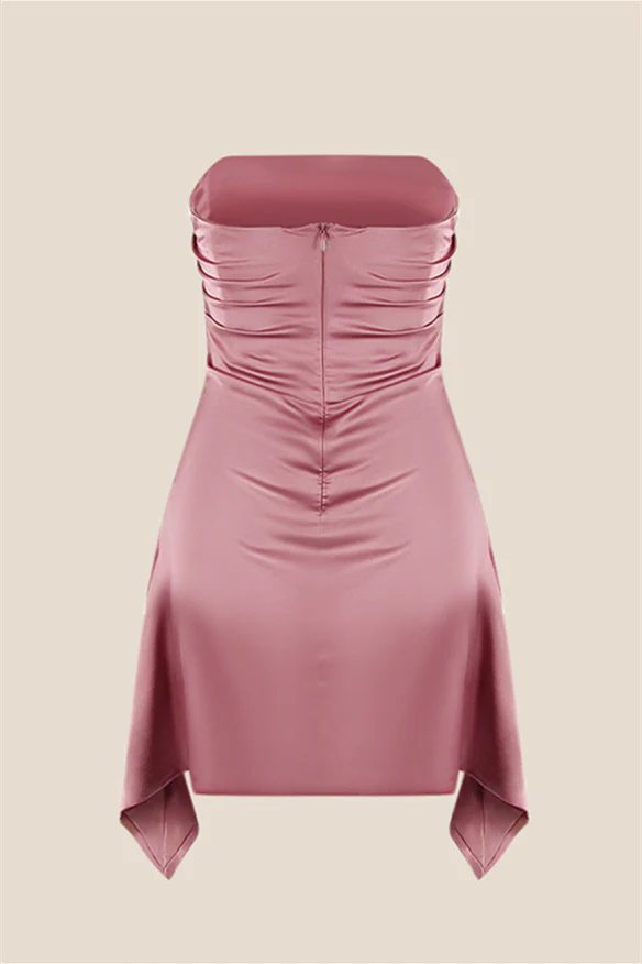 Strapless Black Ruched Short Homecoming Dress - Image 13