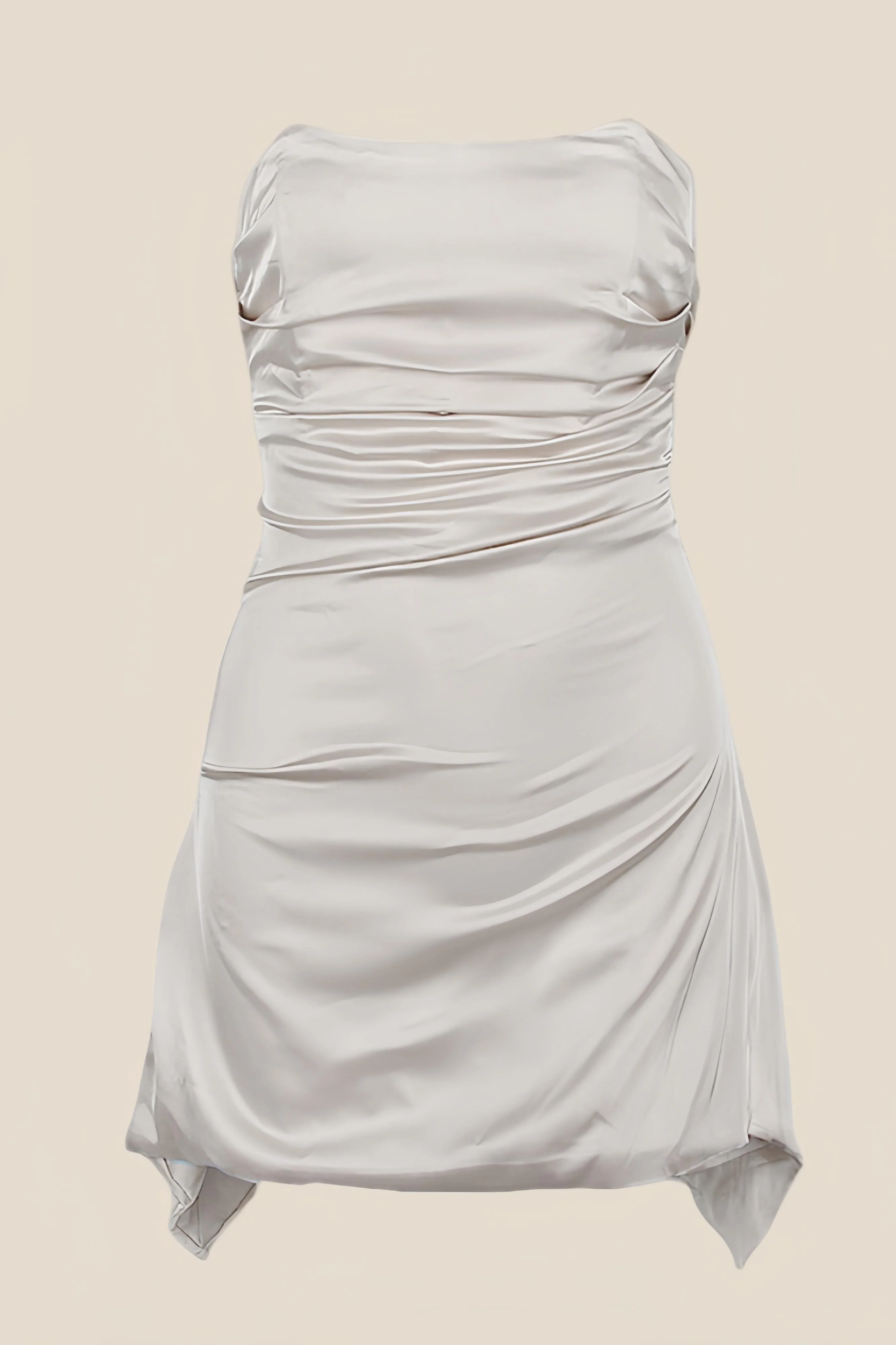 Strapless Black Ruched Short Homecoming Dress - Image 7