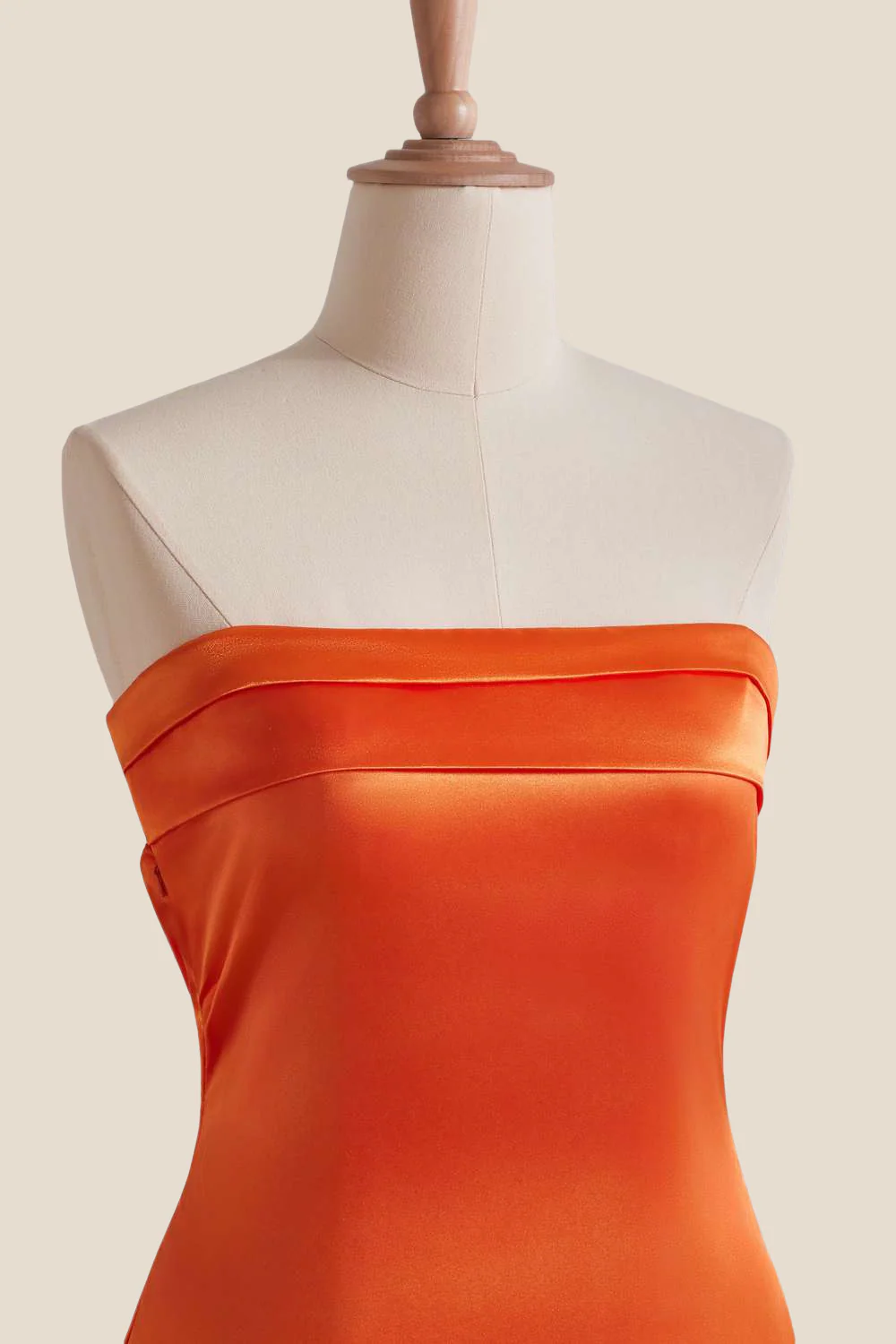Strapless Orange Cowl Back Short Dress - Image 8
