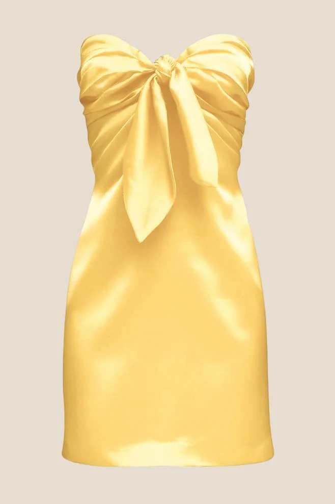 Strapless Navy Blue Tie Front Short Dress - Image 2