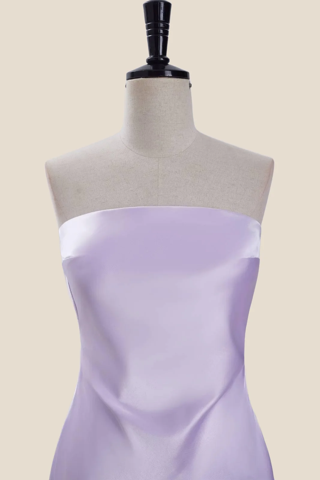 Strapless Lavender Satin Tight Short Dress - Image 13