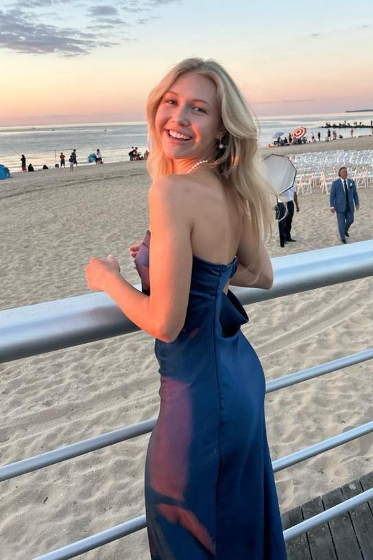 Strapless Sage Sheath Party Dress - Image 6