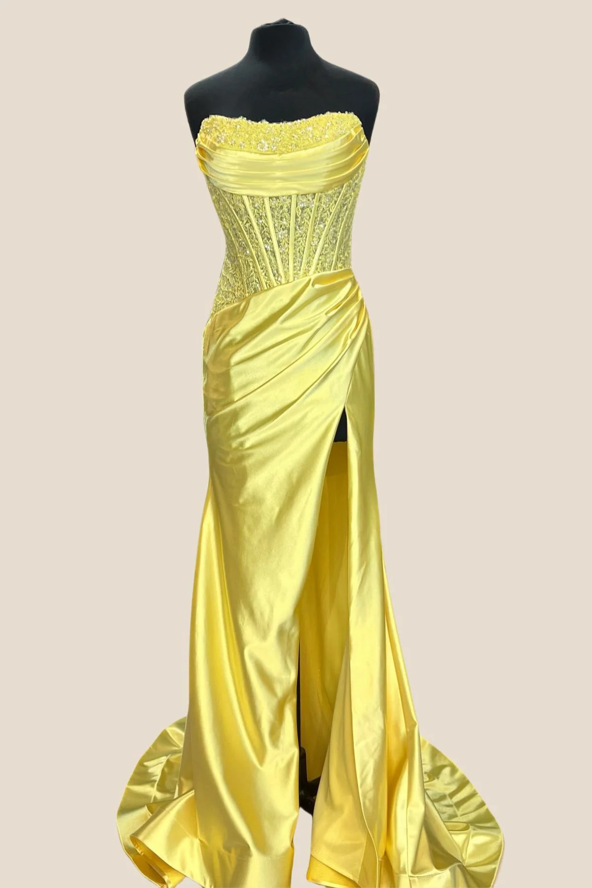 Strapless Pink Appliques Mermaid Long Dress - Image 5