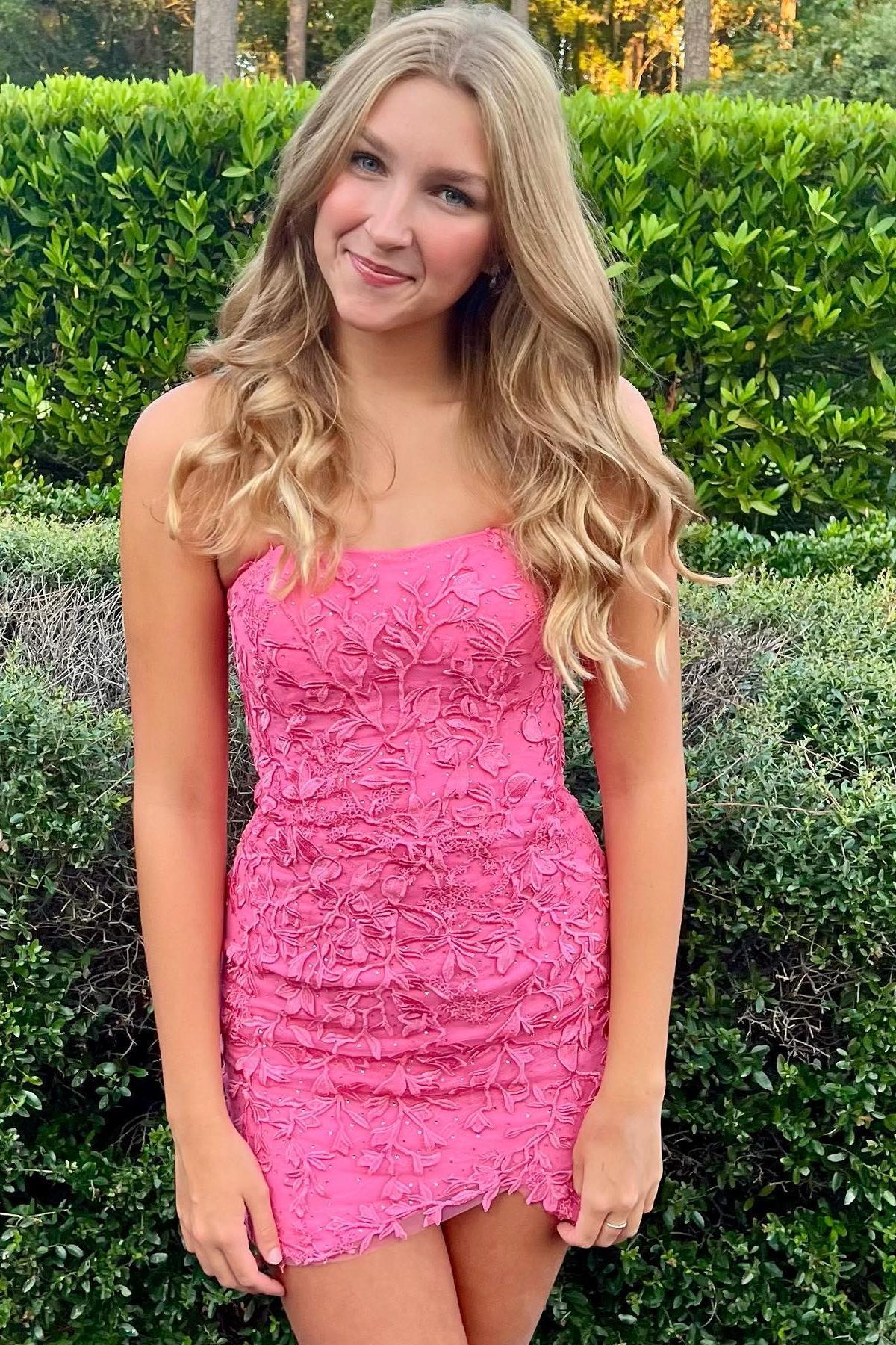 Strapless Yellow Lace Beaded Tight Short Dress - Image 3