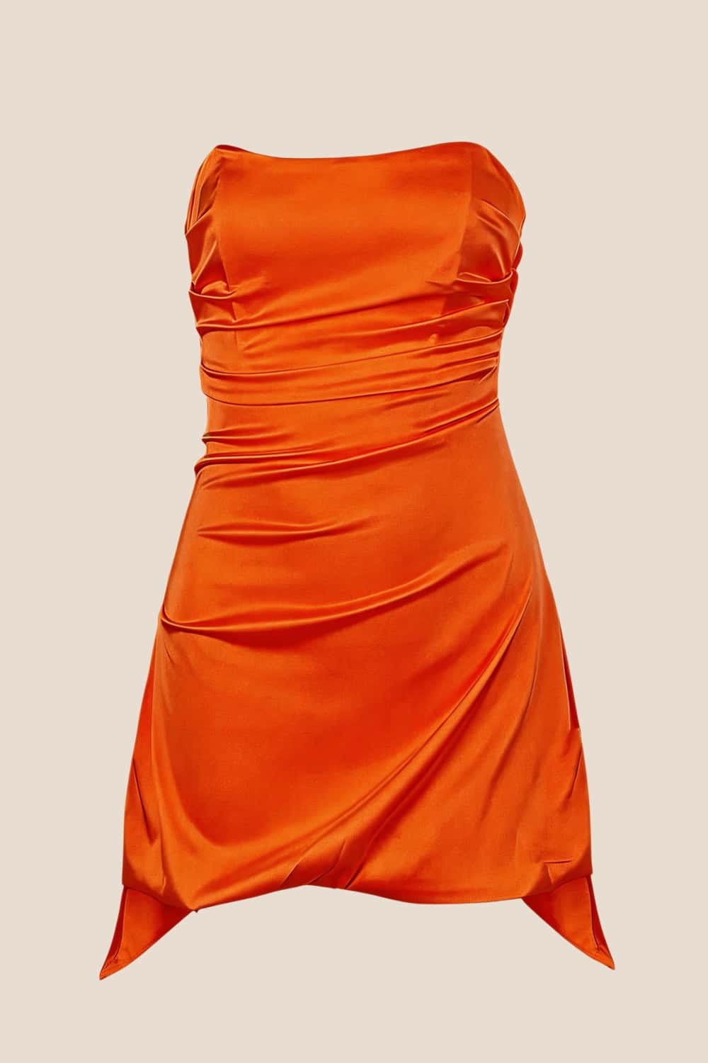 Strapless Yellow Ruched Short Dress - Image 18