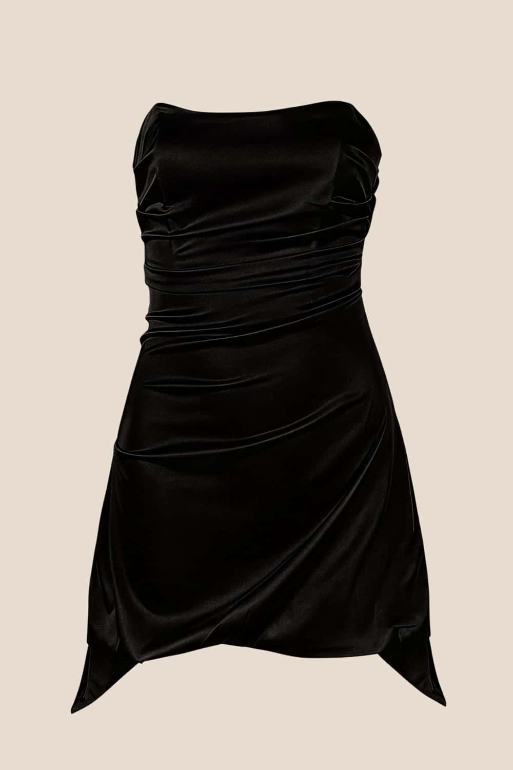 Strapless Yellow Ruched Short Dress - Image 26