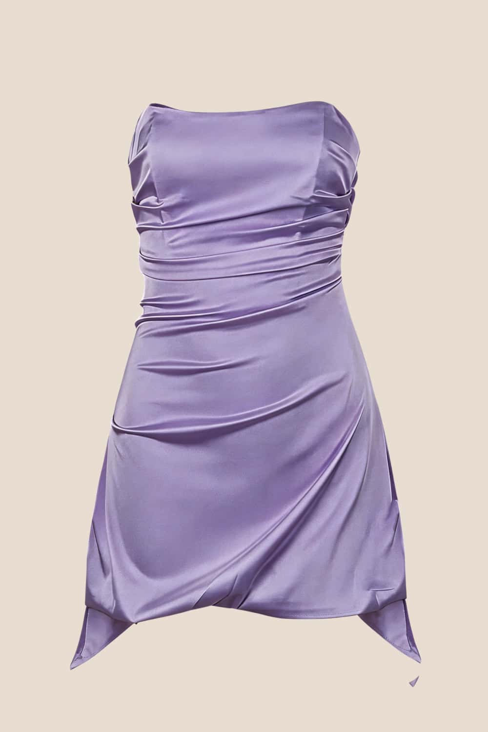 Strapless Yellow Ruched Short Dress - Image 6
