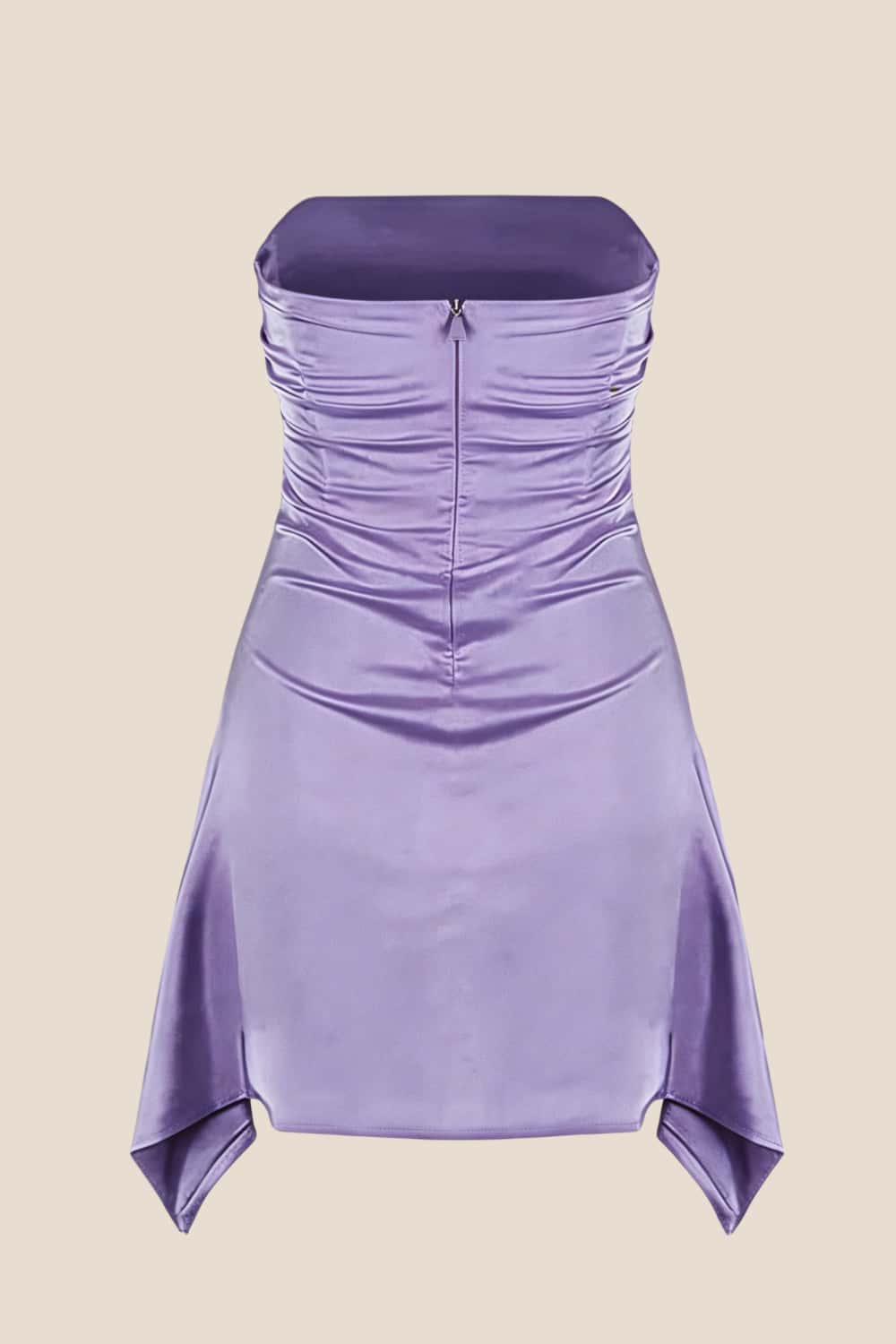 Strapless Yellow Ruched Short Dress - Image 7