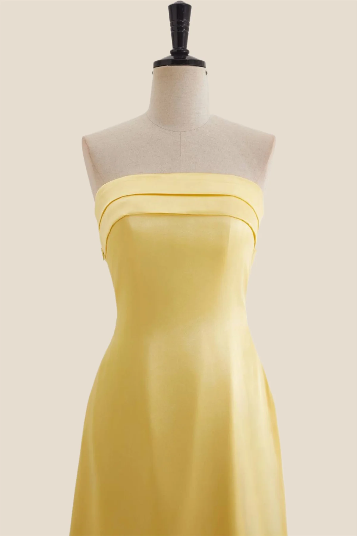 Strapless Yellow A-line Long Party Dress - Image 6