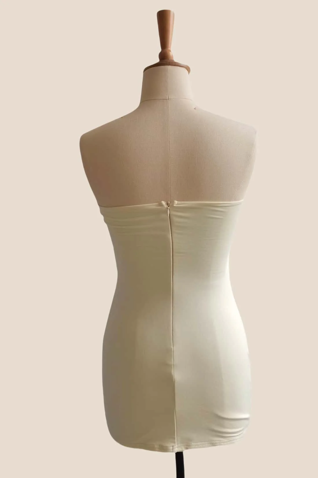 Strapless Yellow Twists Tight Mini Dress - Image 3