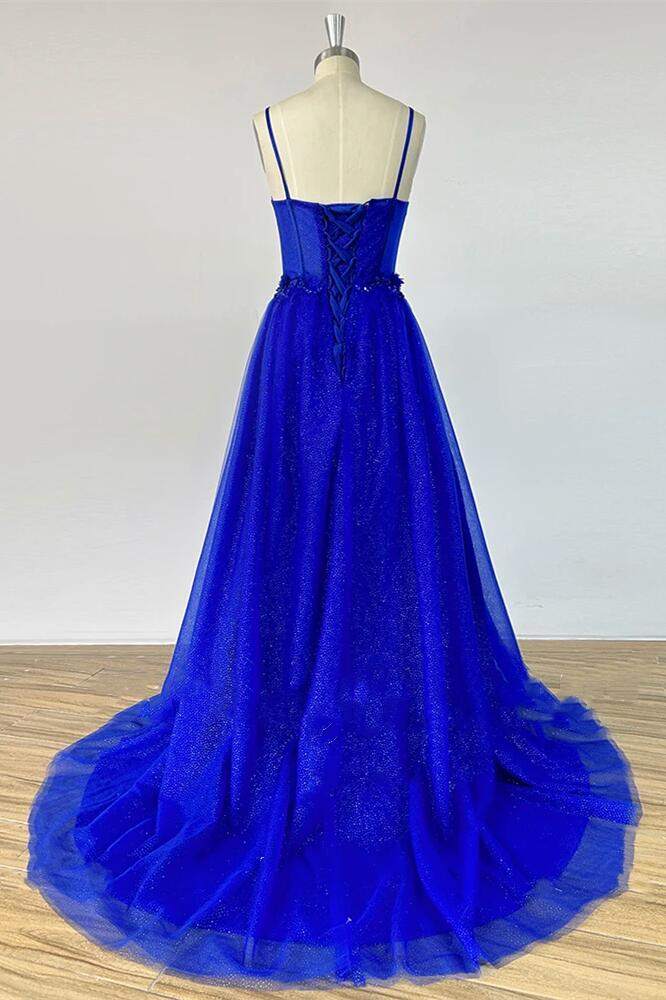 Straps Black Corset A-line Prom Gown - Image 7