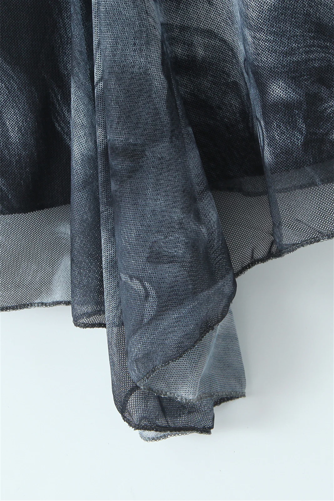 Straps Black Irregular Hem Printing Short Dress - Image 6