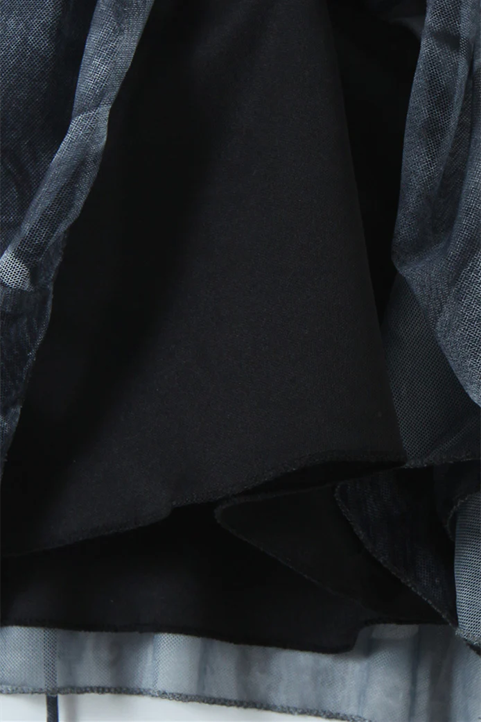 Straps Black Irregular Hem Printing Short Dress - Image 7