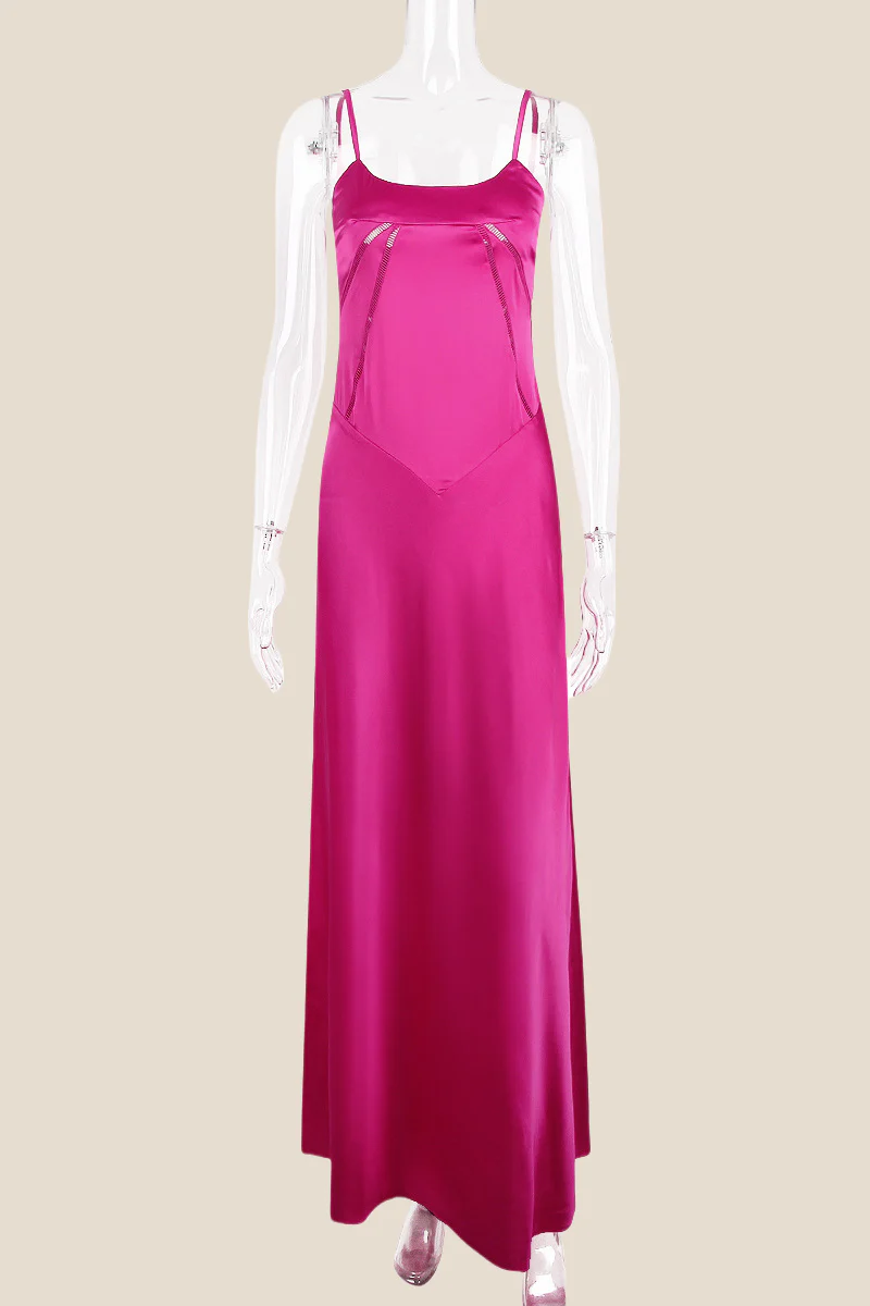 Straps Black Lace-up Back A-line Long Dress - Image 11