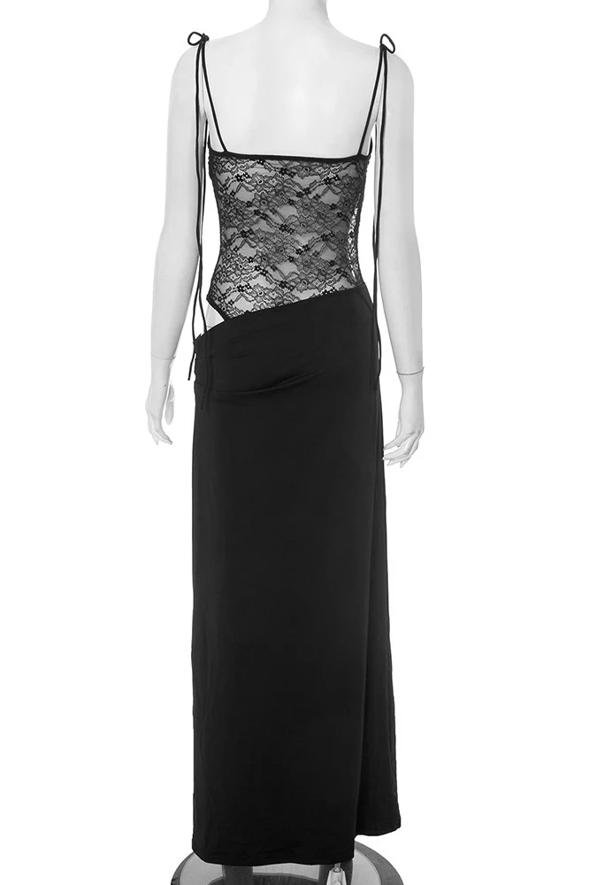 Straps Burgundy Sheer Tight Long Dress - Image 16