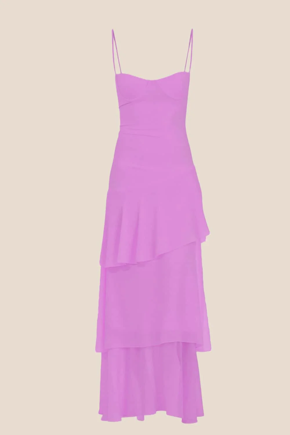 Straps Butter Yellow Chiffon Ruffle Maxi Dress - Image 12