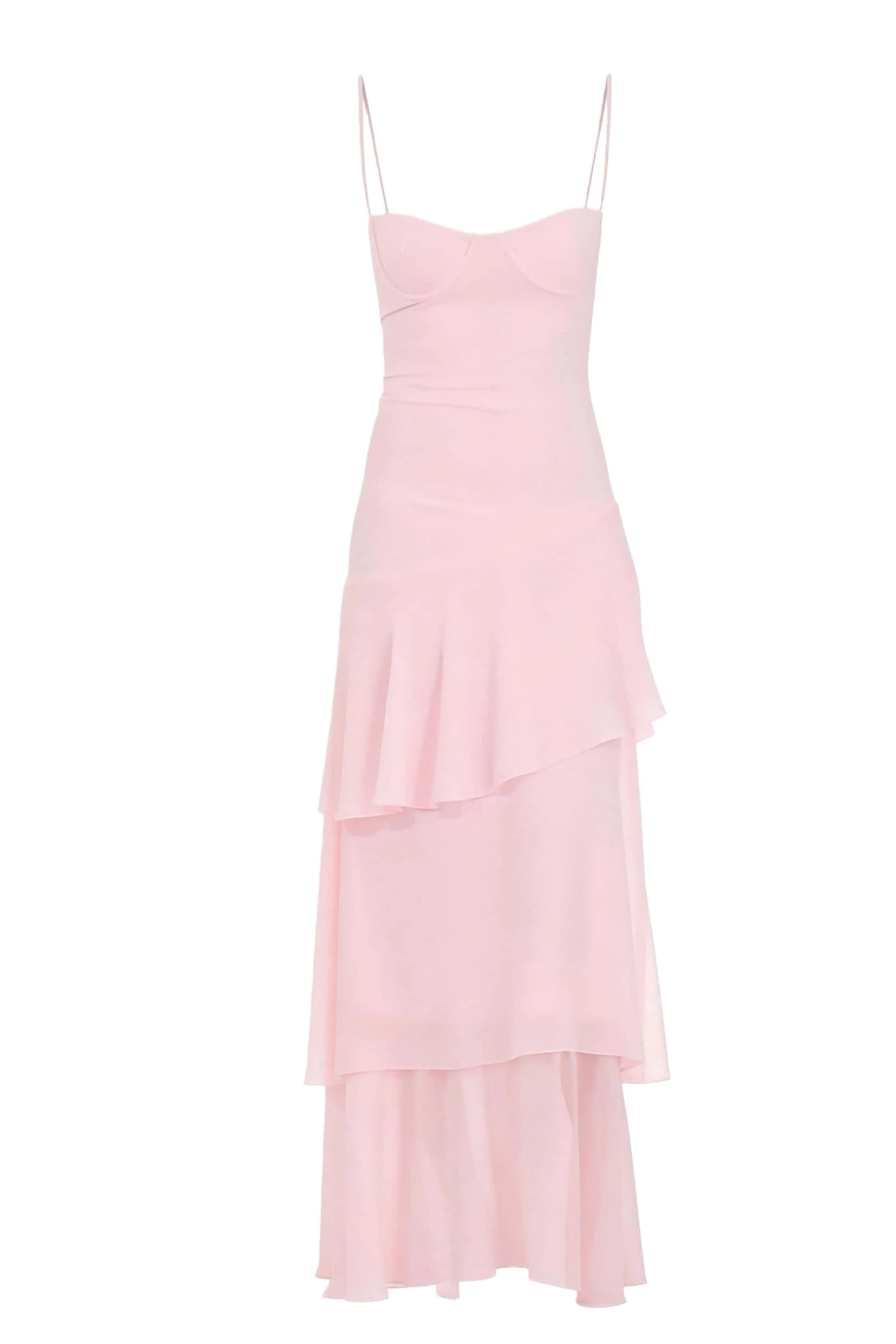Straps Butter Yellow Chiffon Ruffle Maxi Dress - Image 5