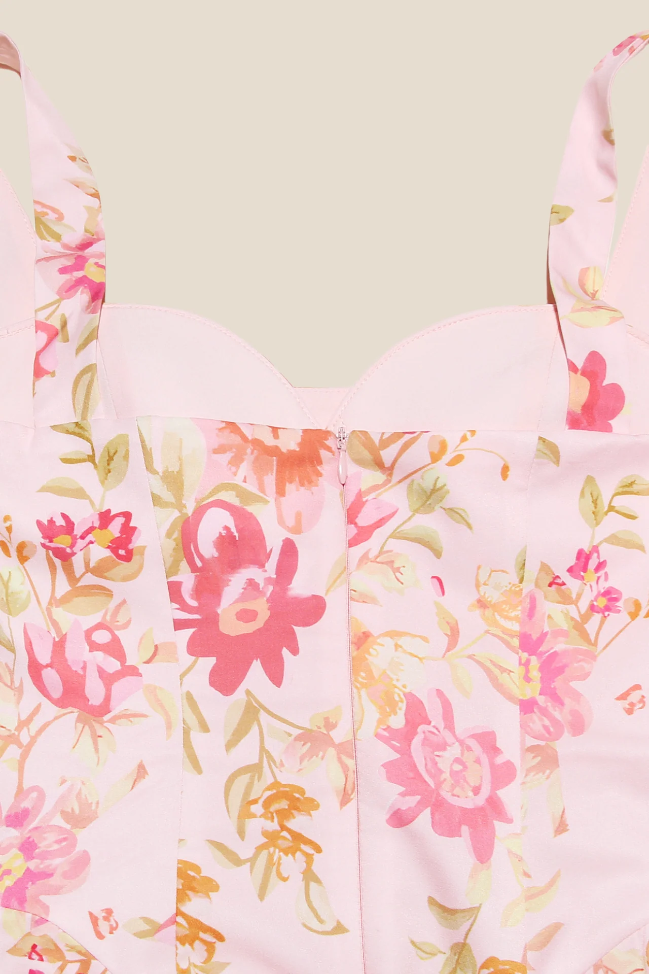Straps Floral Print A-line Short Dress - Image 5