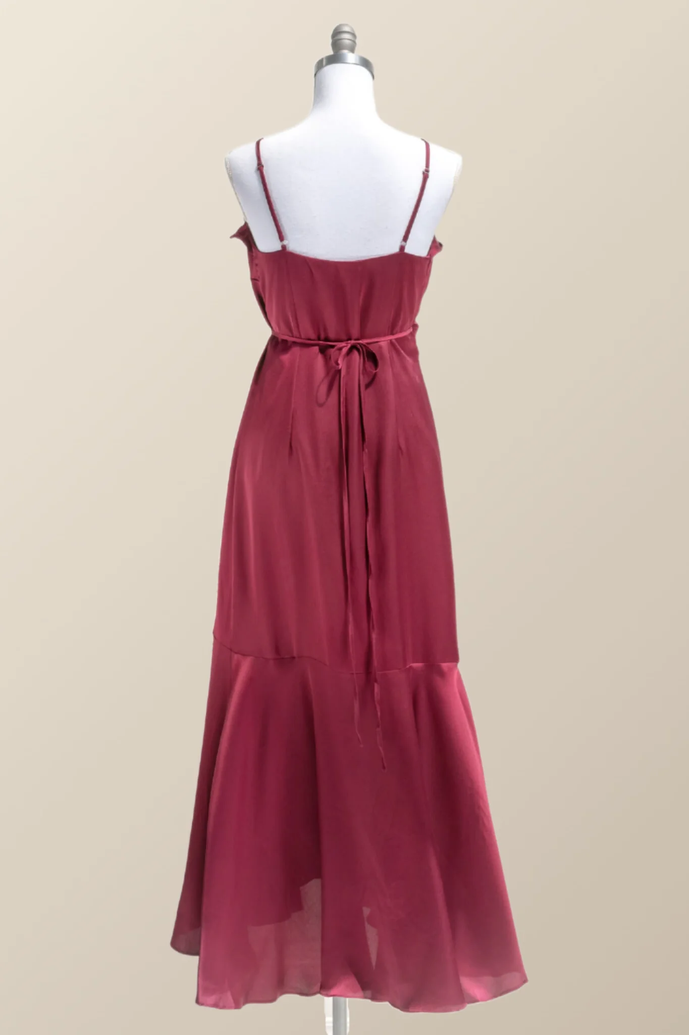Straps Green Ruffles Wrap Midi Party Dress - Image 5