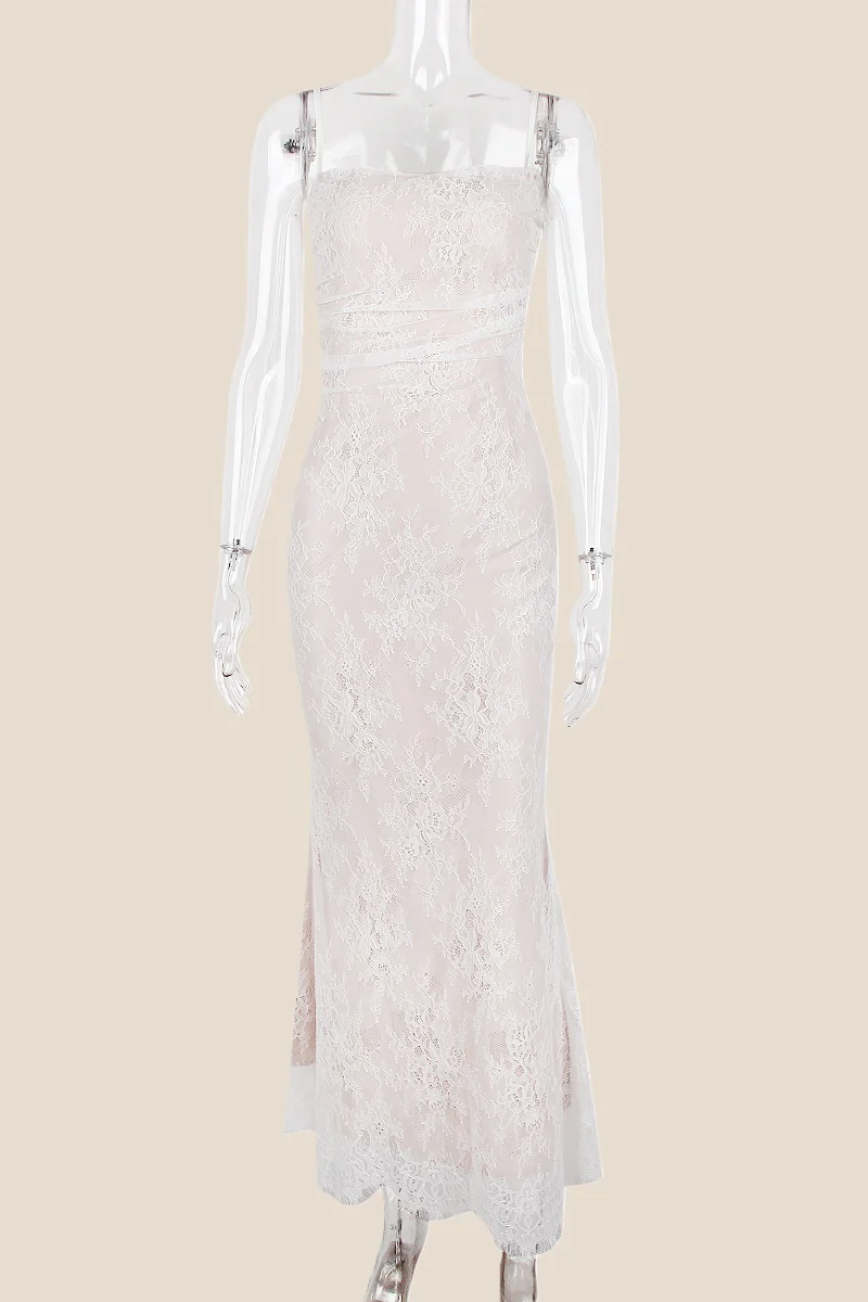 Straps Black Lace Fitted Party Dress - Image 7