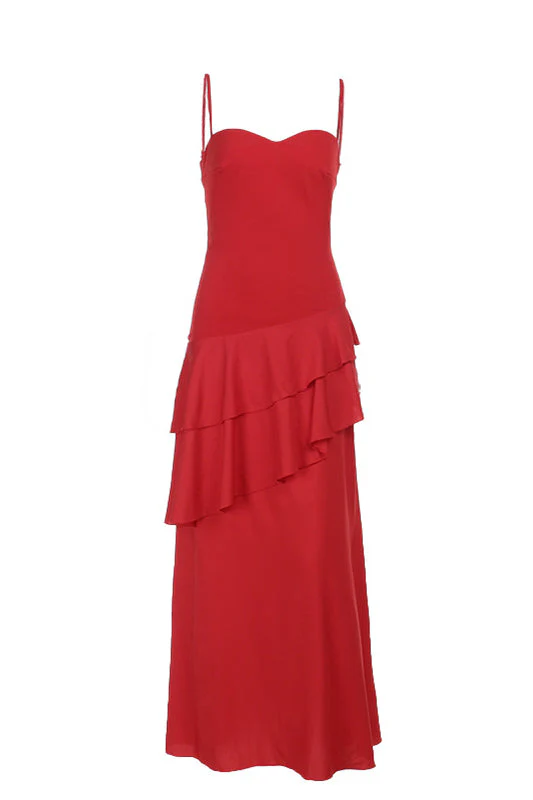 Light Blue Chiffon Tiered Maxi Dress - Image 2