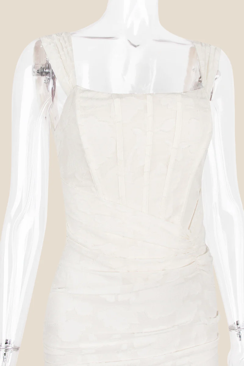 Straps Lilac Lace Ruched Mermaid Long Dress - Image 7