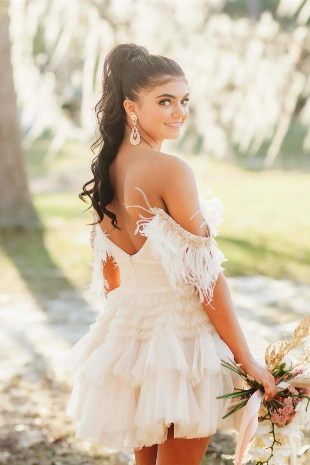Straps Periwinkle Ruffles A-line Short Dress - Image 9