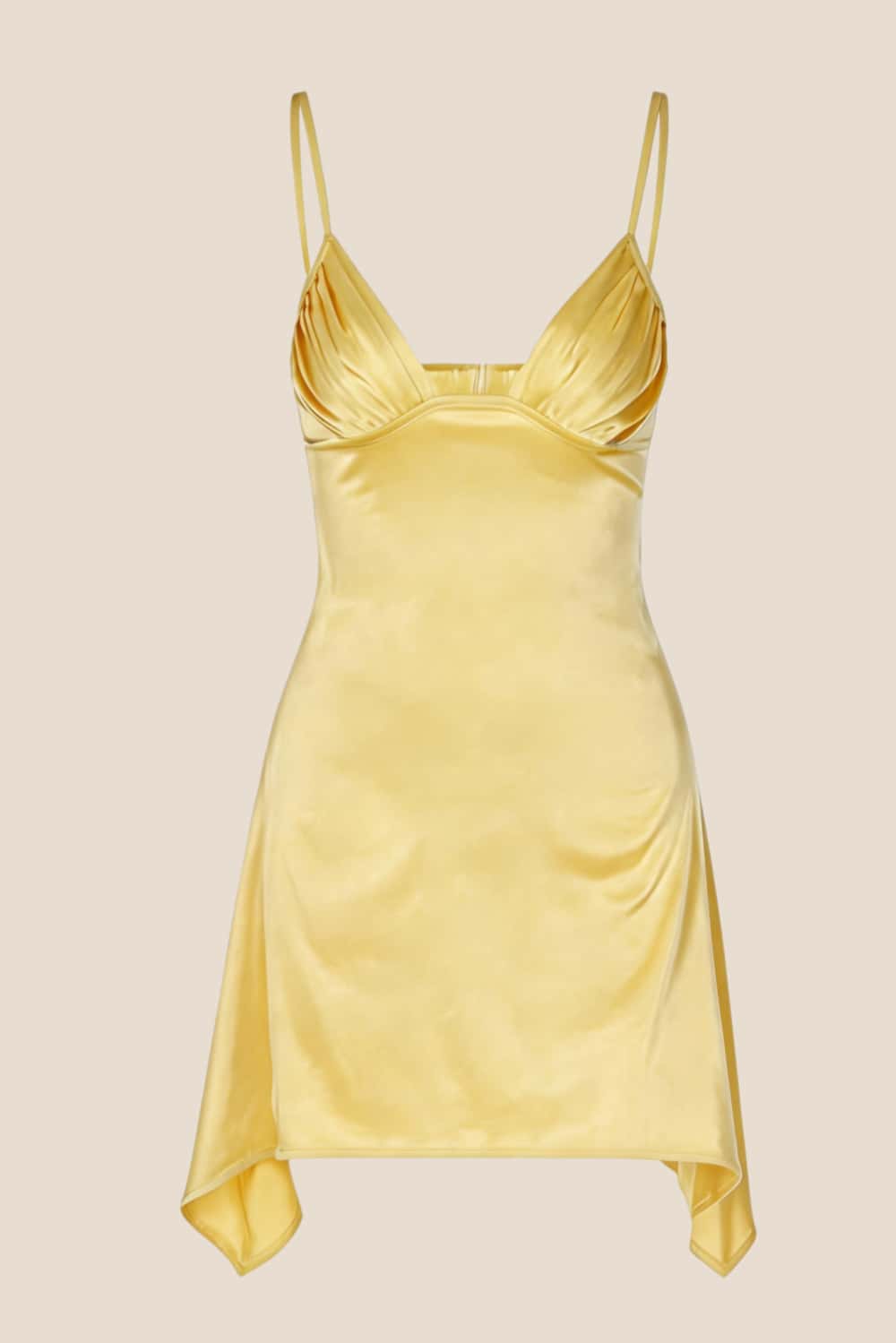 Straps Pink Irregular Hem A-line Short Dress - Image 4