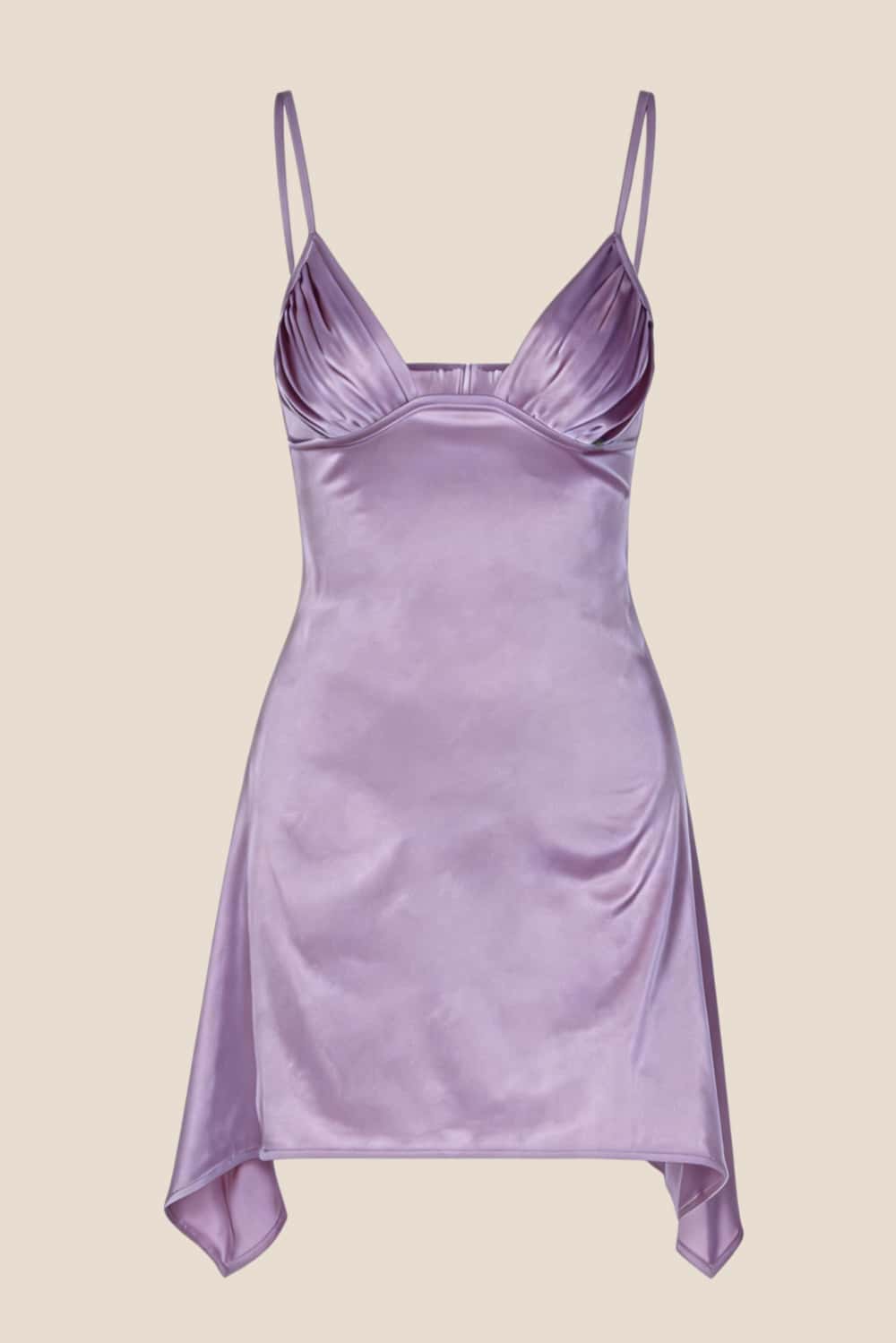 Straps Pink Irregular Hem A-line Short Dress - Image 6