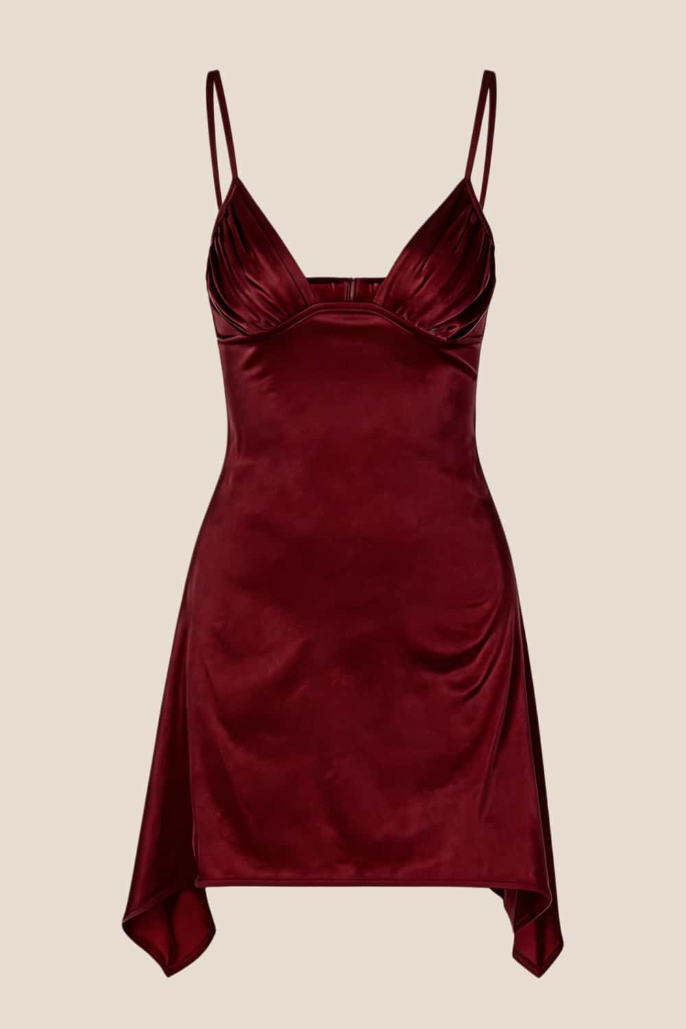 Straps Pink Irregular Hem A-line Short Dress - Image 7