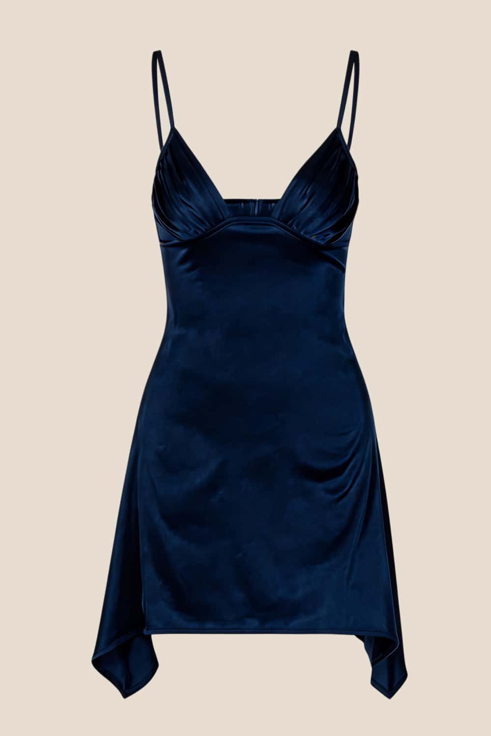 Straps Pink Irregular Hem A-line Short Dress - Image 8