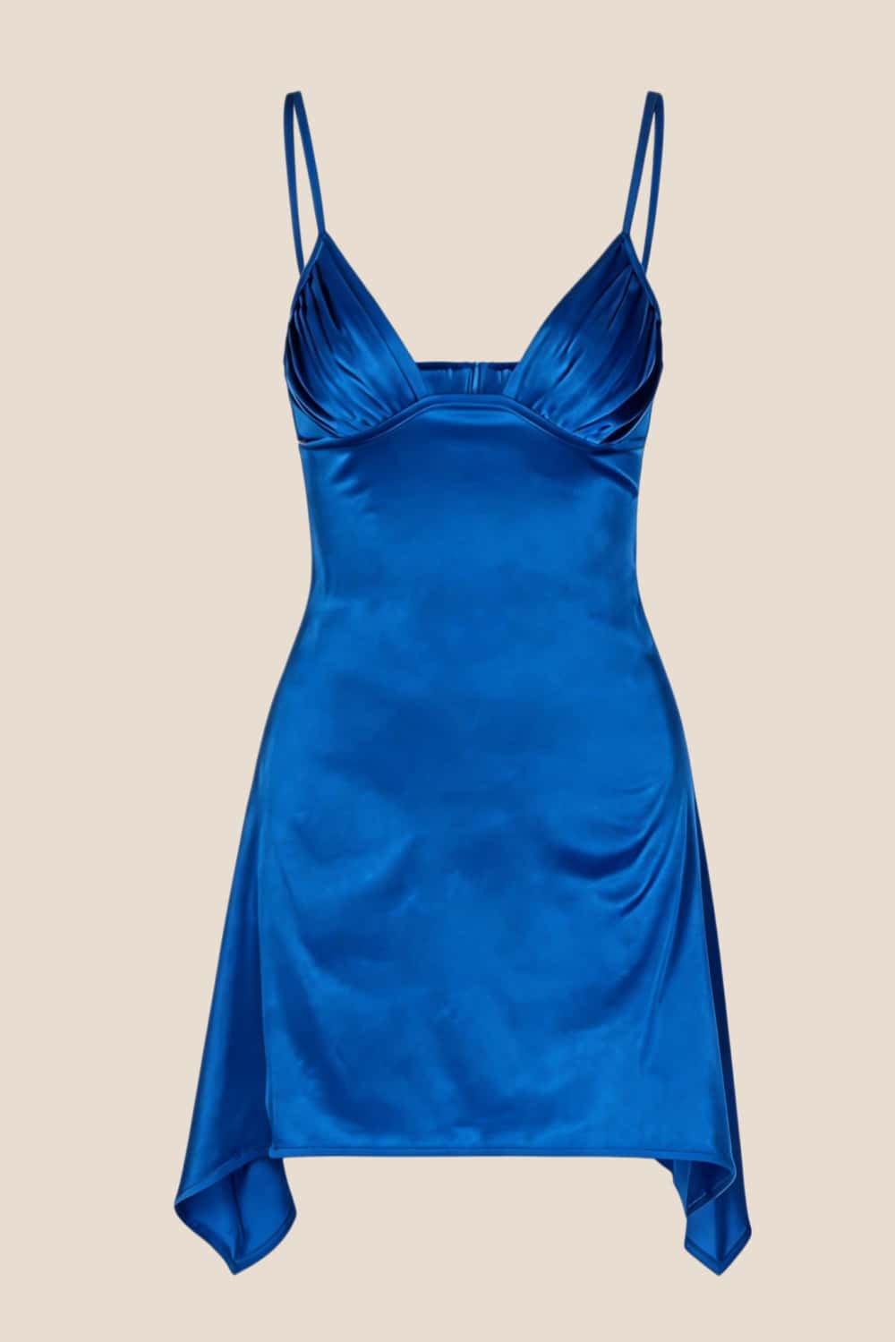 Straps Pink Irregular Hem A-line Short Dress - Image 9