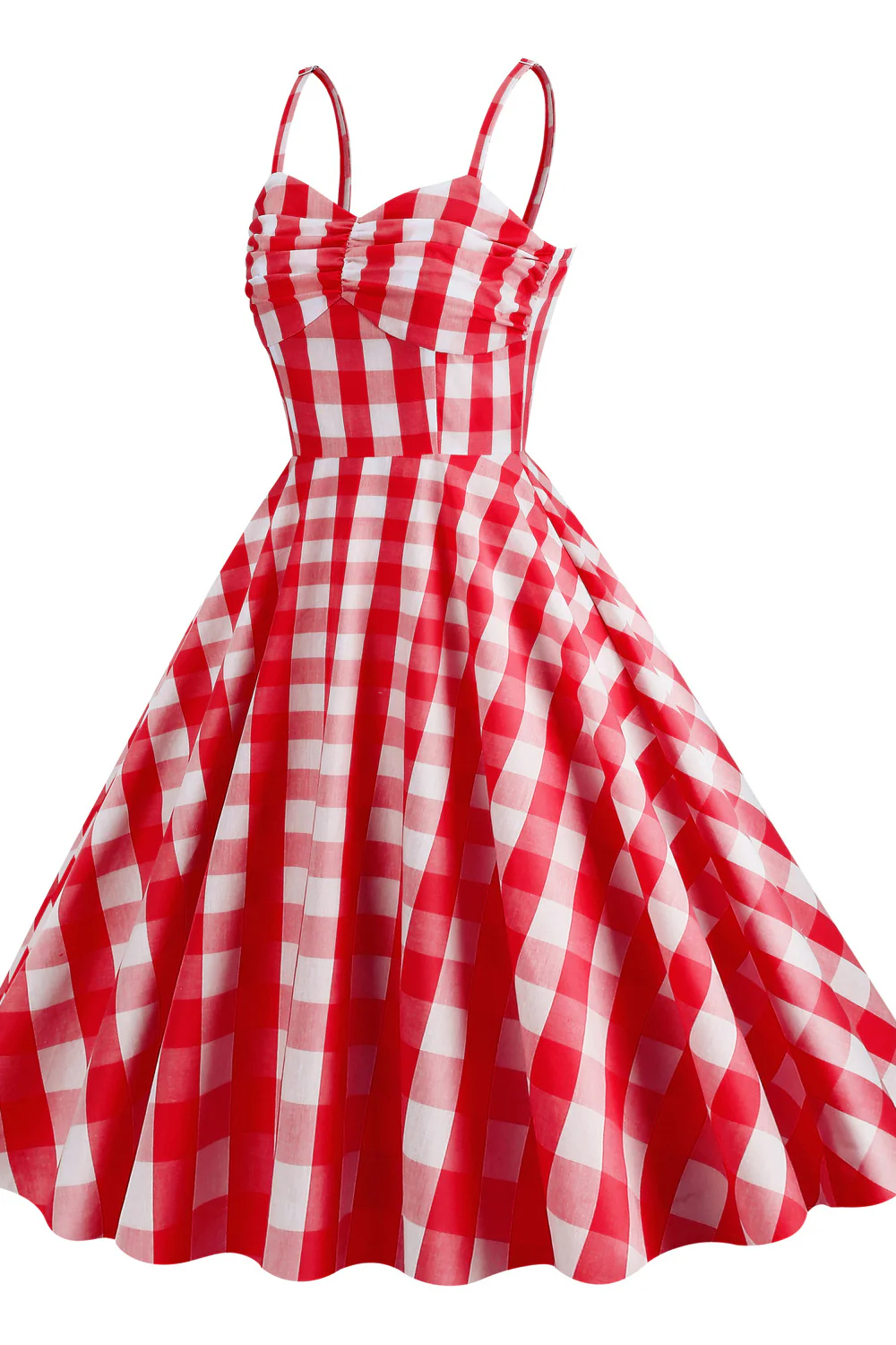 Straps Pink Plaid Barbie Dress - Image 13