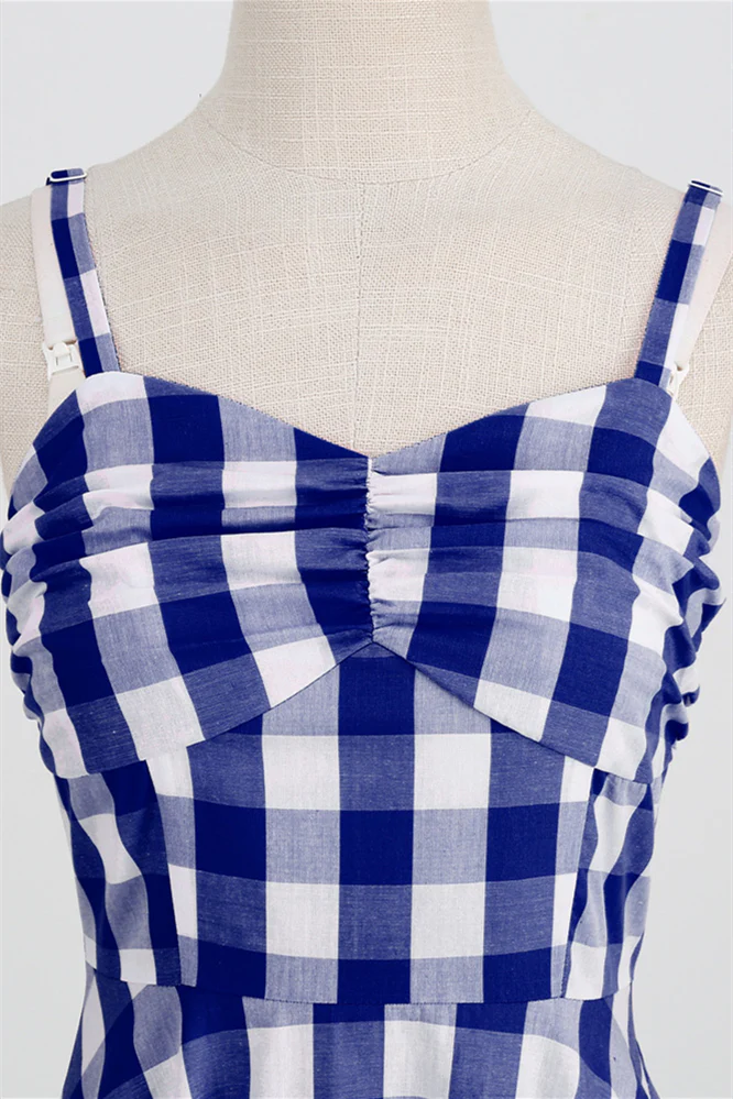 Straps Pink Plaid Barbie Dress - Image 16