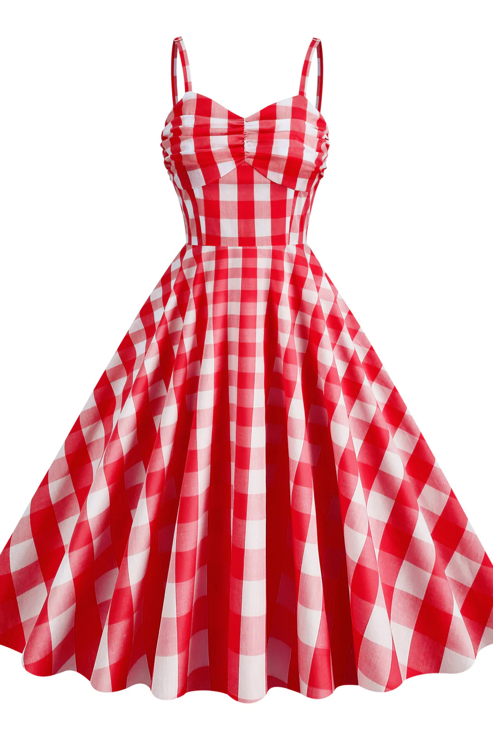 Straps Pink Plaid Barbie Dress - Image 7