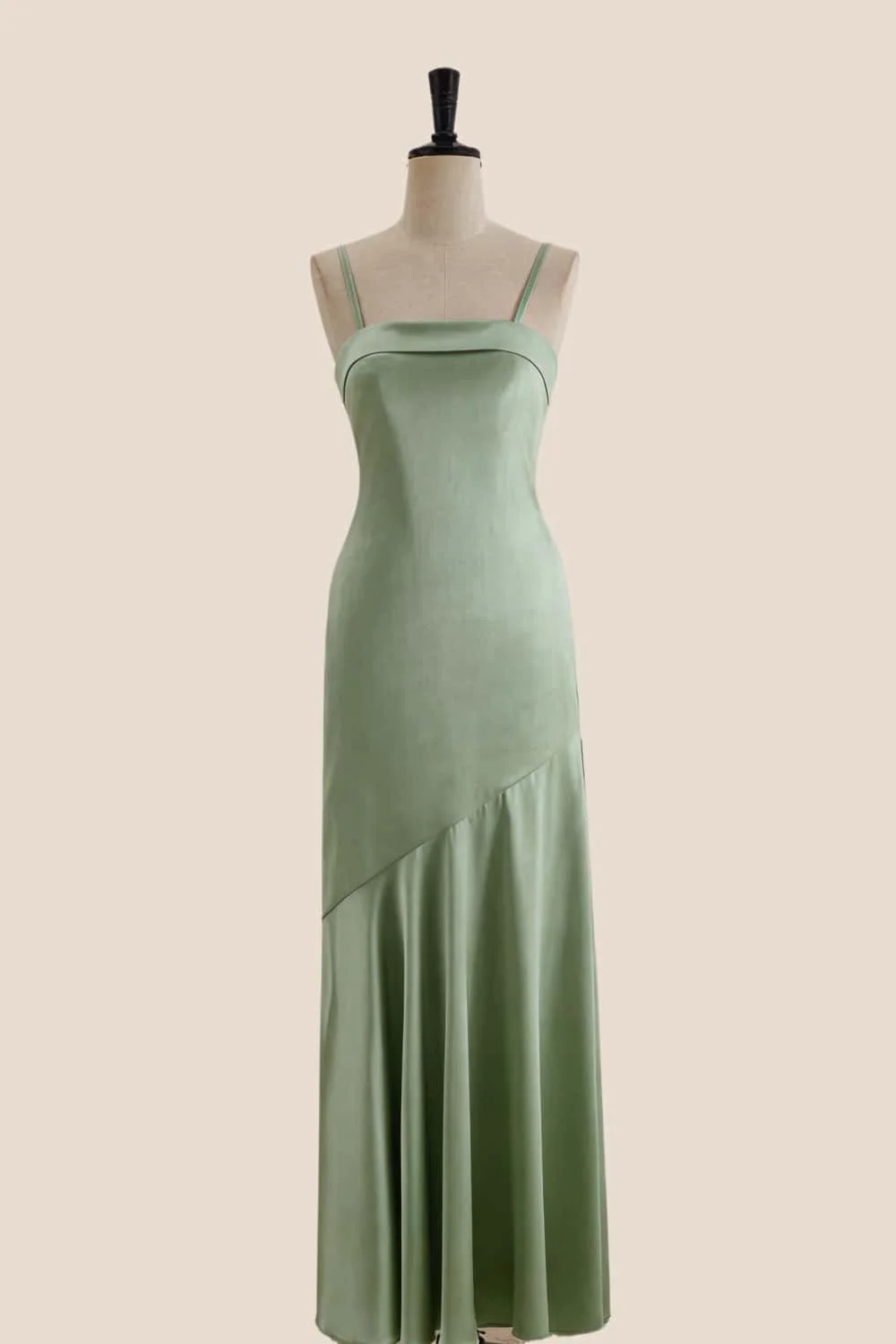 Straps Pink Sheath Long Dress with Back Bow - Image 5