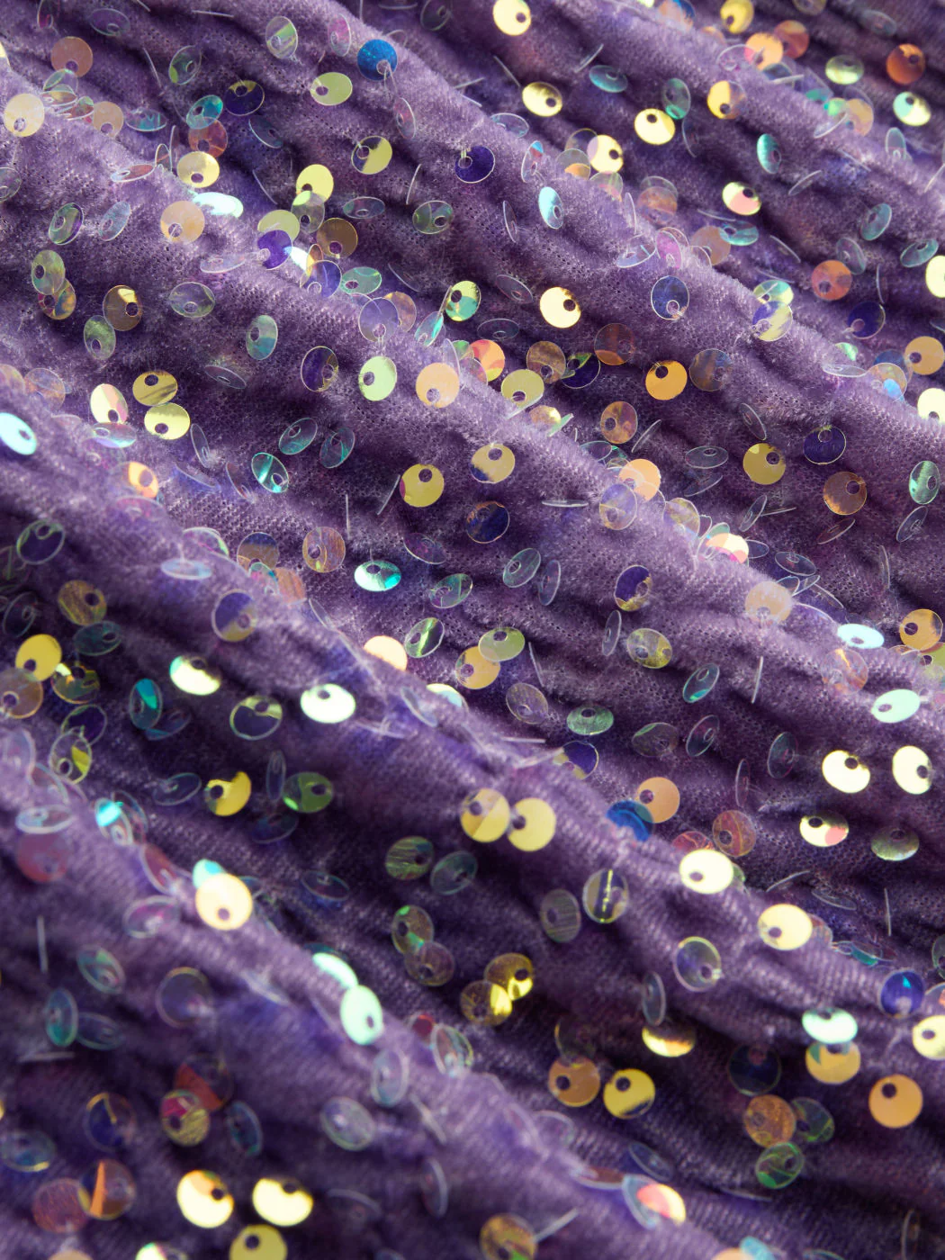 Straps Purple Sequin Ruched A-line Short Dress - Image 4