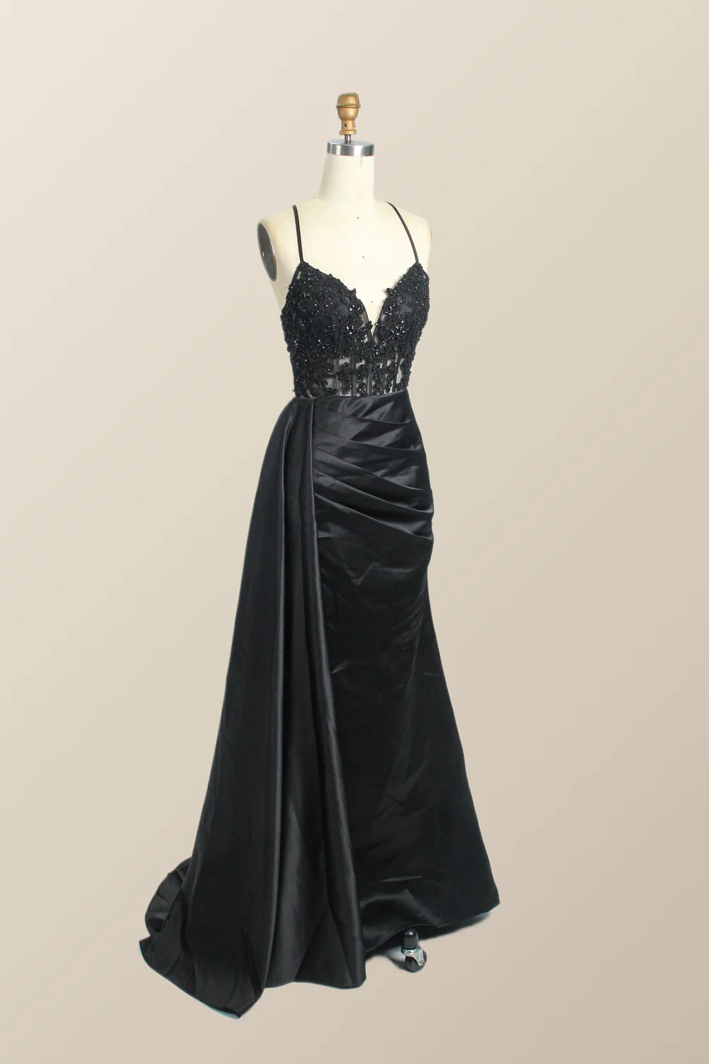 Straps Red Lace and Satin Mermaid Formal Dress - Image 11