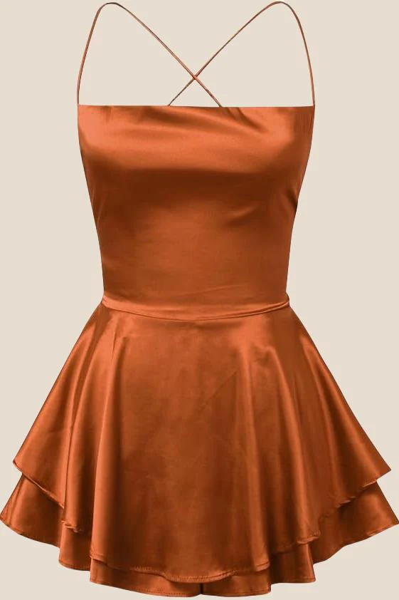 Straps White Lace-up Back Tiered Mini Dress - Image 8
