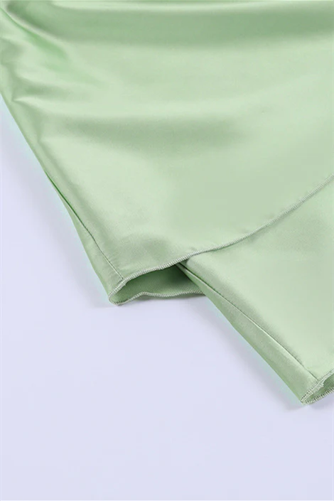 Straps Sage Green Ruffle Short Party Dress - Image 6