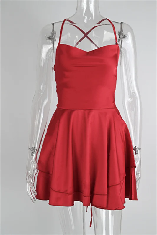 Straps Sage Green Ruffle Short Party Dress - Image 9